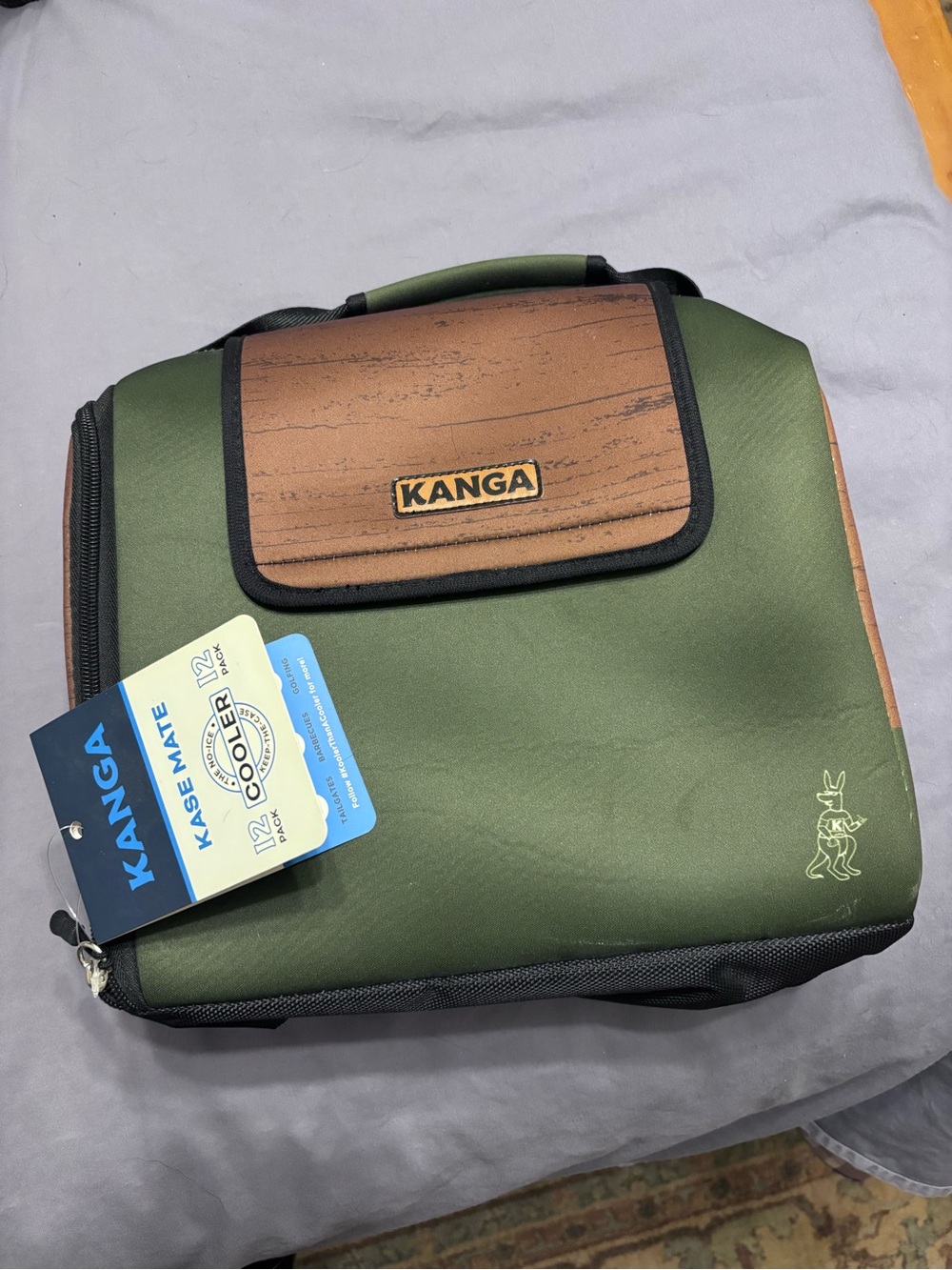 Kanga Kase Mate 12-Pack Insulated Cooler Bag – Green/Brown – NWT